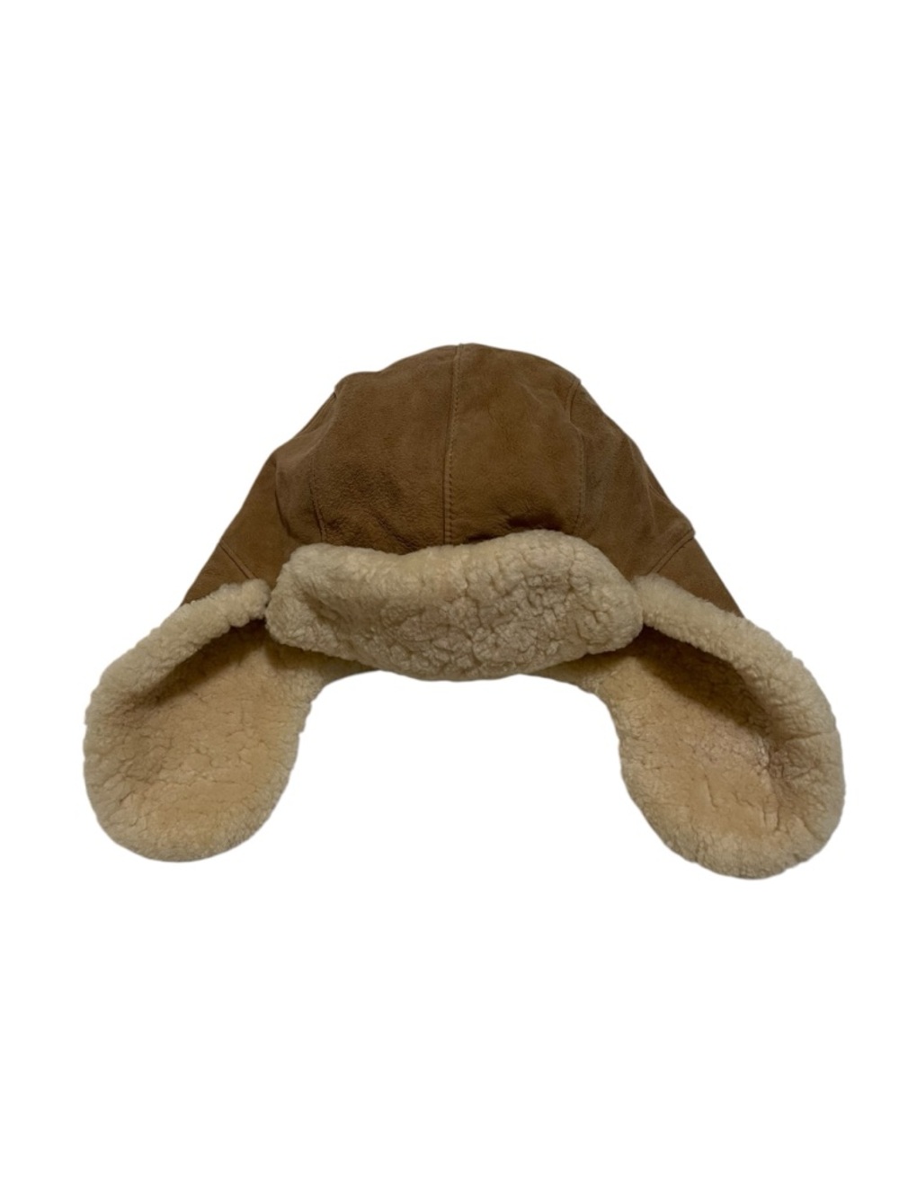 UGG Gray Suede-Look Trap Ear Hat with Cream Shearling